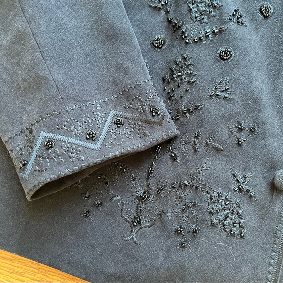 Dressbarn Beaded Blazer Jacket Elegant Sequins Bead Embroidery Black XL - Picture 3 of 6